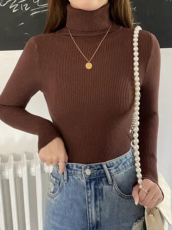 Heliar Women Fall Turtleneck Sweater Knitted Soft Pullovers Cashmere Jumpers Basic Soft Sweaters For Women 2026 Autumn Winter - Matrix-studios.com