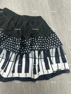 American Vintage Black White Piano Keys Skirts Y2k Slim Waist Ruched A-line Skirt Women 2026 Summer New Korea Style Chic Mujer - Matrix-studios.com
