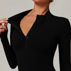 Warm Plush Sports Jumpsuits Women's Tracksuit One-Piece Fitness Suit Winter Gym Sets Long Sleeves Black Exercise Bodysuit Woman - Matrix Studios