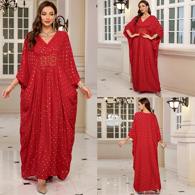 Women Embroidered Long Caftans Plus Size Kaftan Dresses Beach Bathing Suit Cover Up Moomoo Dress Moroccan Robe - Matrix Studios