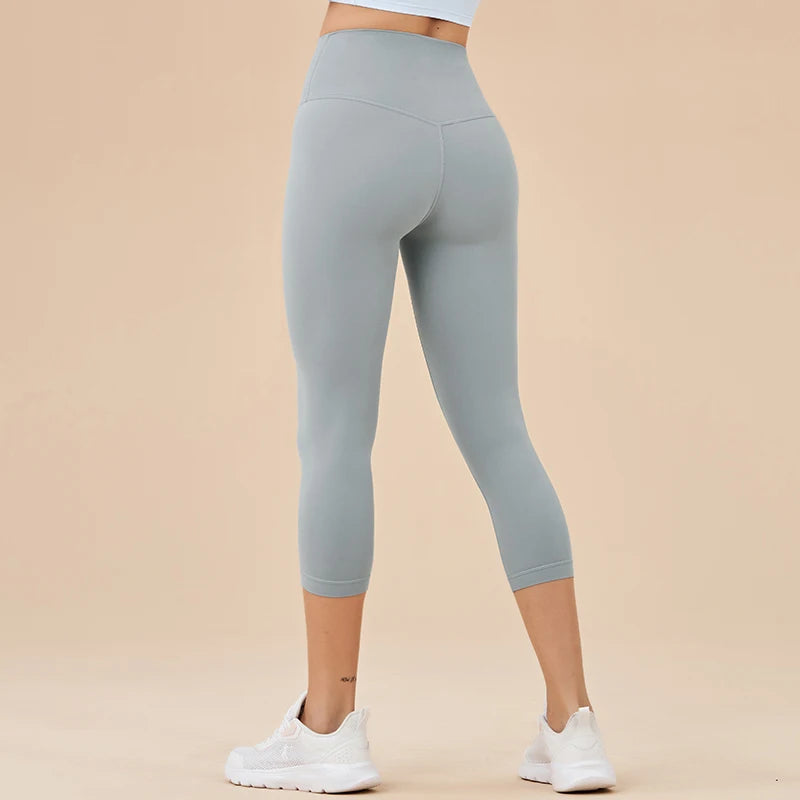 SOISOU Nylon Yoga Capri Pants Leggings Women's Pants Gym Sexy High Waist Tight Breathable Elastic Girl Sports Pants 13 Colors - Matrix-studios.com