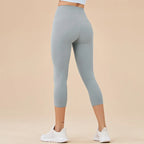 SOISOU Nylon Yoga Capri Pants Leggings Women's Pants Gym Sexy High Waist Tight Breathable Elastic Girl Sports Pants 13 Colors - Matrix-studios.com