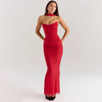 Suninheart Elegant Women 2 Piece Dress Set 2024 Strapless Bodycon Crop Top and Maxi Skirt Set Formal Wedding Guest Party Dress - Matrix-studios.com