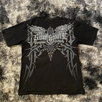Classic Y2K Gothic Style T-shirt Print Oversized T Shirt High Street Shirts Gothic Round Neck Cotton Tops New Mens Women T Shirt - Matrix-studios.com