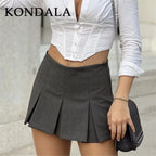 KONDALA 2026 Spring Summer Women Casual Tierred Mini Skirts Fashion Vintage Valentine‘s Day Ruffles Pleated Sexy Shorts Skirts - Matrix-studios.com