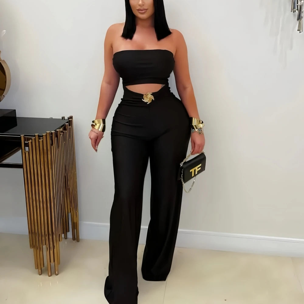 FAGADOER Sexy Hollow Out Bodycon Jumpsuit for Women Solid Color Sleeveless Backless Rompers Female Streetwear Overalls 2025 New - Matrix Studios