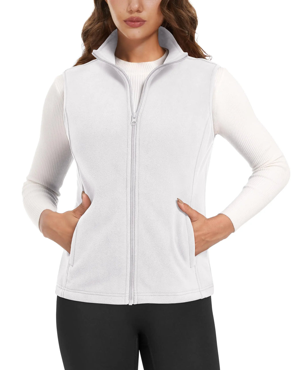 TACVASEN Autumn Winter Soft Warm Vest Womens Fashion Fleece Sleeveless Jacket Lightweight Outdoor Casual Zipper Front Waistcoat - Matrix Studios