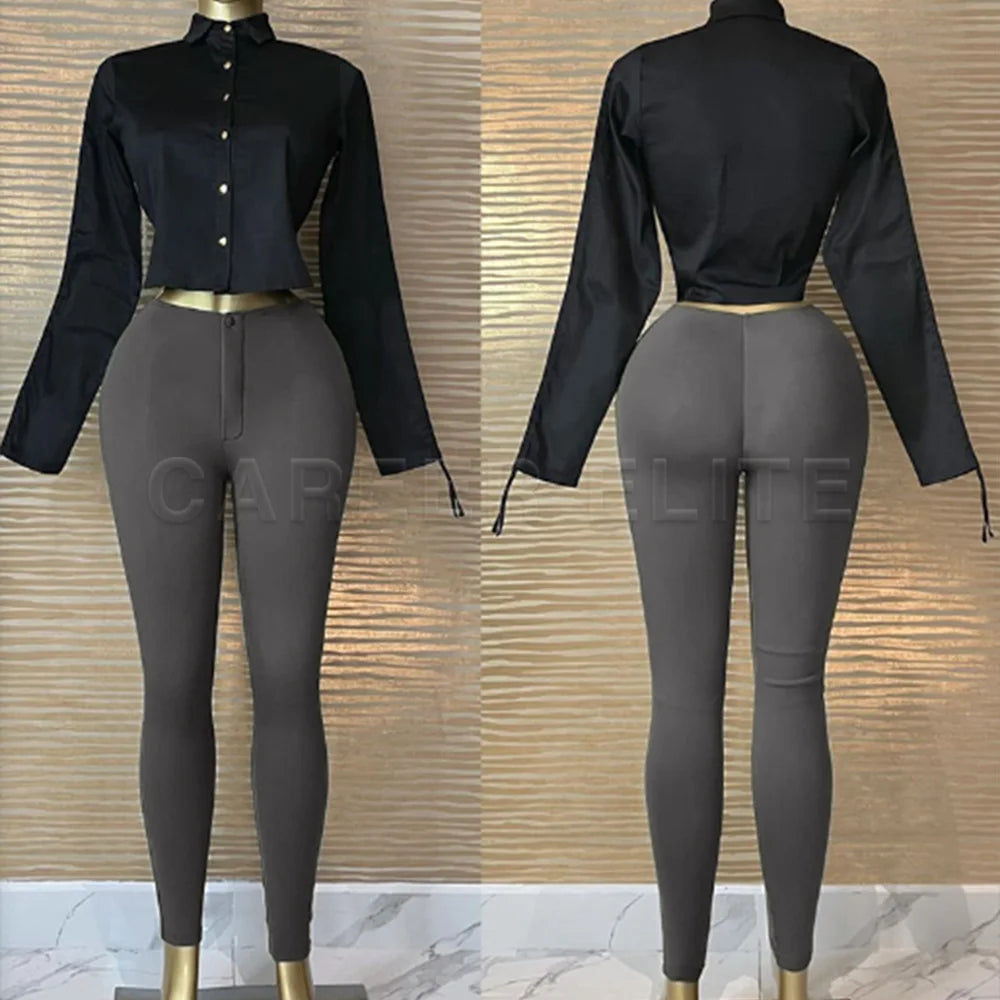 Women's Pants High Waist Skinny Leggings Pant Fashion Sexy Trousers Ankle-Length Stretchy Fitness Push Up Streetwear Clothing - Matrix-studios.com