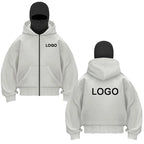 Customized Double-hooded Zipper Hoodies Men Personality Printed Long Sleeve Zip Up Sweatshirts Women Ninja Mask Pullovers Jacket - Matrix Studios