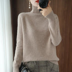 Autumn Winter Mock-Neck Merino Wool Pullover Basic Casual Cashmere Sweater Comfort Womes Raglan Sleeve Clothing Tops - Matrix Studios