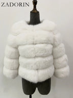 ZADORIN S-6XL Mink Coat Winter Black White Faux Fur Coat Woman Elegant Fluffy Faux Fur Jacket Top Short Fur Coats Woman Clothing - Matrix Studios