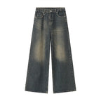 IEFB Summer Men's Denim Pants Old Blue Washed Male Jeans Straight Casual Menwear Loose Wide Leg Trousers New Fashion 9C354 - Matrix Studios