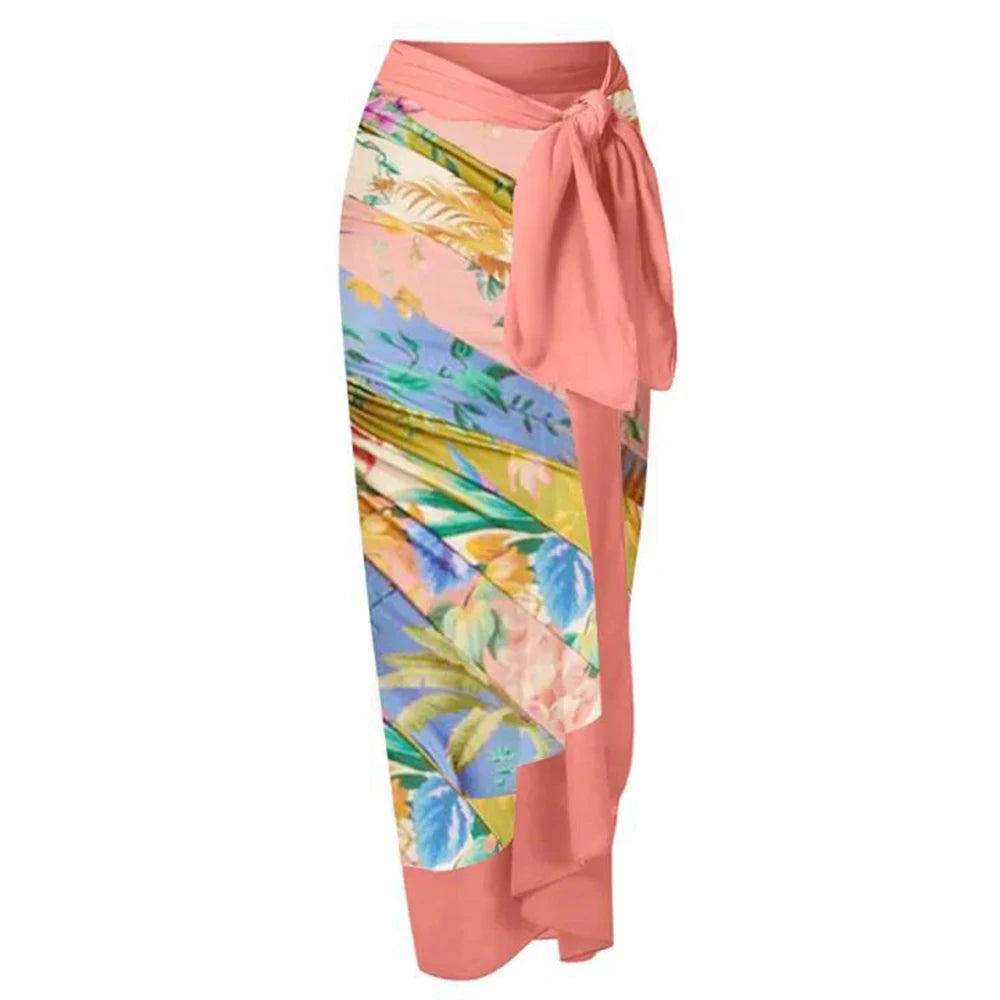 2026 New Sexy Print Retro Swimwear Beach Dress Cover Up Long Skirts Skirt Party Outfits Swimsuit Beachwear - Matrix Studios