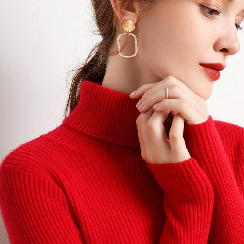 Heliar Women Fall Turtleneck Sweater Knitted Soft Pullovers Cashmere Jumpers Basic Soft Sweaters For Women 2026 Autumn Winter - Matrix-studios.com