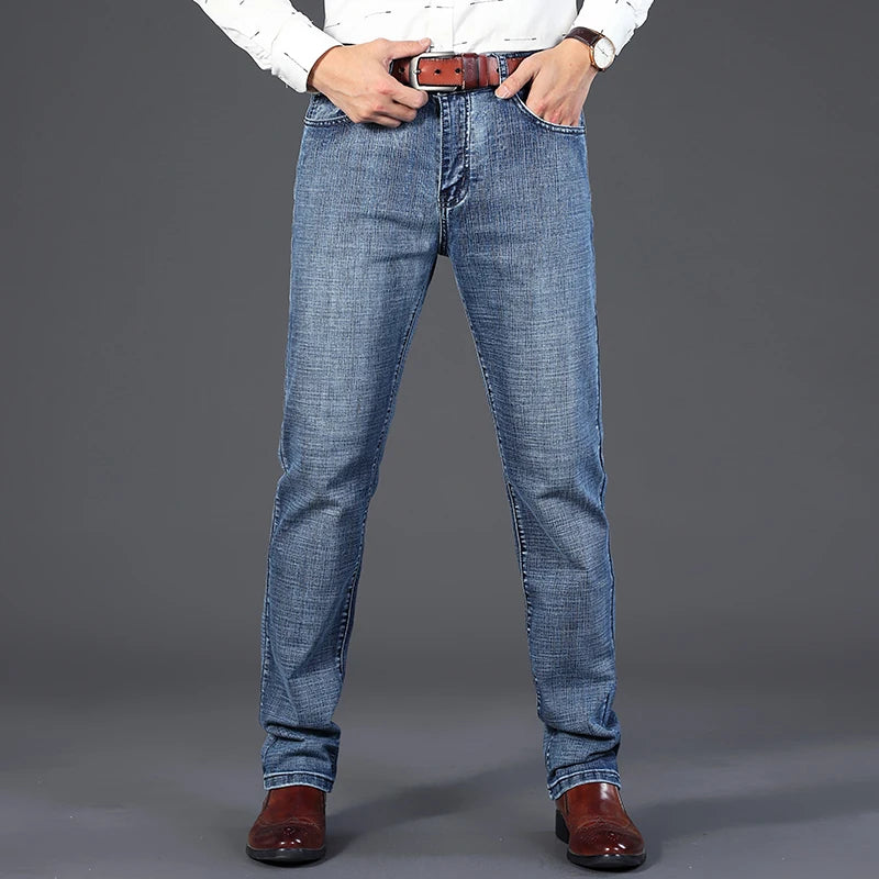 Wthinlee 8 Models Spring Autumn Business Jeans Men Casual Straight Stretch Fashion Classic Work Denim Trousers Brand Clothing - Matrix Studios