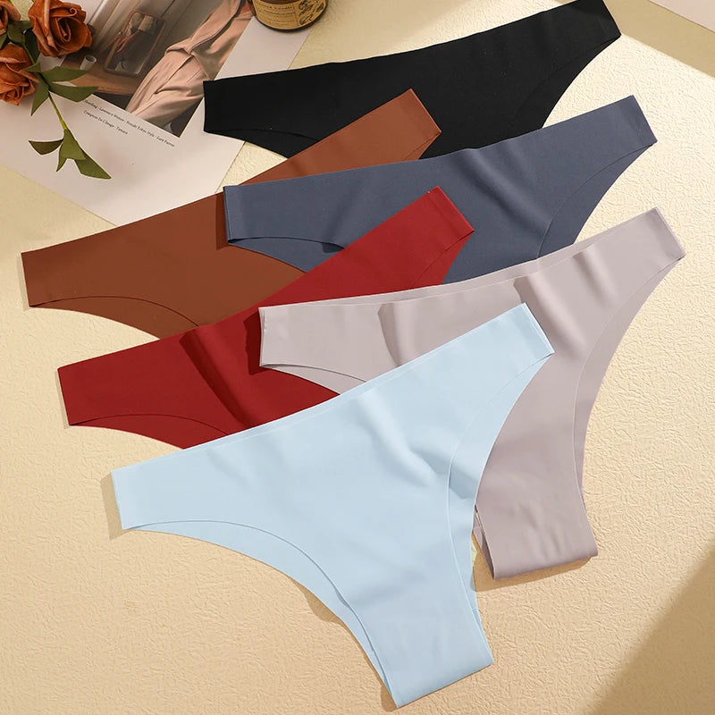 FINETOO 6Pcs/Set Ice Silk Seamless Underwear Low Waisted Brazilian Pants Breathable High Elasticity Lingerie Intimates Panties - Matrix Studios