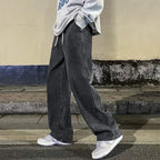 New Streetwear Loose Jeans Men Korean Style Fashion Loose Straight Wide Leg Pants Men's Brand Clothing Black Light Blue - Matrix Studios
