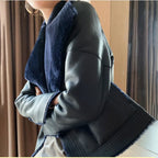 Autumn 2026 Winter New Fur One Leather Jacket Women's Overcoat Thicke Warm Leather Parka Coat Spliced Fashion Slim Fur Jacket - Matrix Studios