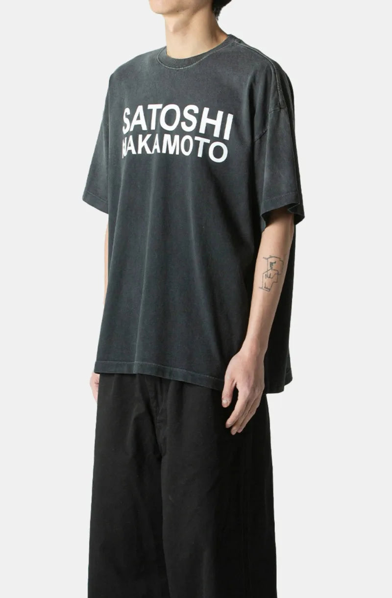 Summer Men Women Satoshi Nakamoto Tshirts Oversized High Quality Washed Letters Logo Print T Shirt with Tag - Matrix-studios.com