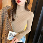 Winter Long Sleeve Mock Neck Knitted Women Sweater Pullover Slim Knit Sweater Women Tops Blusas Mujer De Moda 2024 Blusa J995 - Matrix Studios