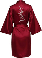 Women Silk Satin Short Night Printing Robe Kimono Robe Fashion Bath Robe Sexy Bathrobe Femme Wedding Bride Bridesmaid M024