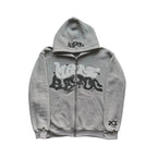 Zipper hooded sweatshirt with retro American letters suitable for men and women wearing Y2K jacket autumn/winter cardigan - Matrix Studios