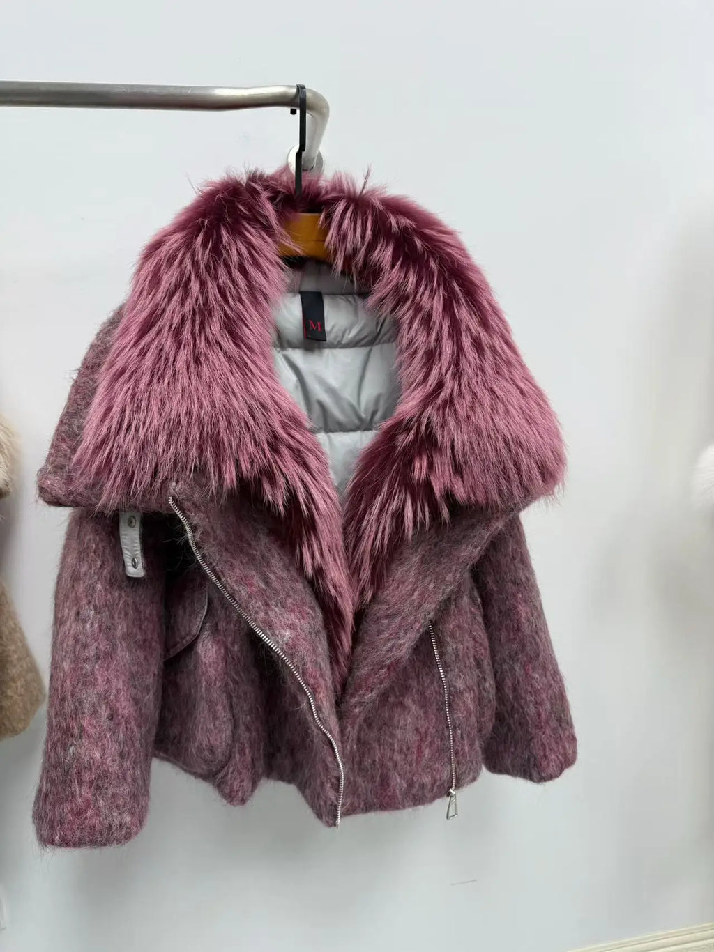 CXFS 2026 New Winter Fashion Wool Coat Splicing Down Jacket Lining With Oversized Fox Fur Collar Thick Warm Women's Coat - Matrix Studios