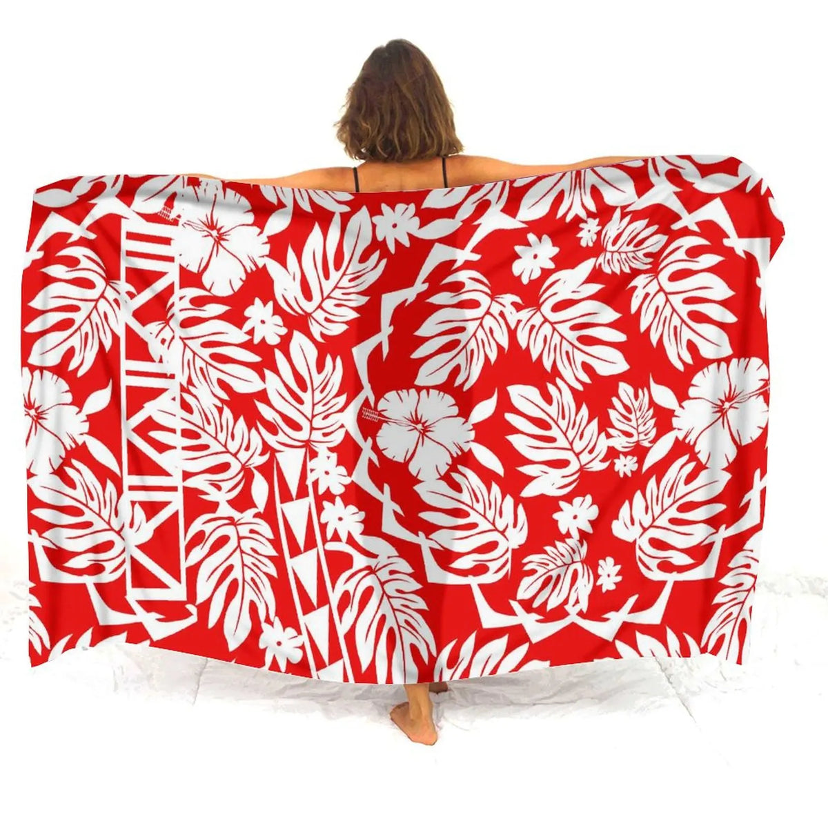 Tax Free Retro Tribal Ethnic Polynesian Women Seaside Sexy Style Sarong Soft And Comfortable Fabric Samoan Pattern Print Design - Matrix Studios