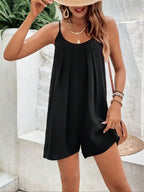 Women Casual Summer Overalls Sleeveless Spaghetti Strap Romper Jumpers Trendy Beach Vacation Outfits - Matrix Studios