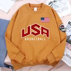 USA Basketballer Printed Street Casual Hoody Men Women Hip Hop Oversized Clothing Loose Warm Fleece Sweatshirts Couple Hoodies - Matrix Studios