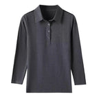 European Station Long sleeved T-shirt Women's Summer New Fashion Light Luxury Pure Cotton Polo Neck Casual Large Size Loose Top - Matrix-studios.com