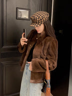 HDHOHR 2026 New100% Real Mink Fur Coat Women Fashion Essential Natural Mink Coat Warm Short Leather Outerwear Winter Fur Jacket - Matrix Studios