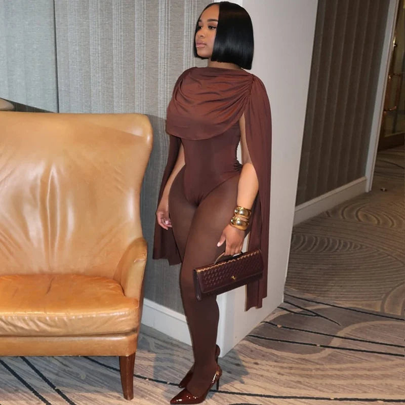 Solid Patchwork Bandage Ruched Jumpsuit Woman Elegant Sleeveless Strecth Sheath Evening Romper Women Jumpsuits Combinaison Femme - Matrix Studios