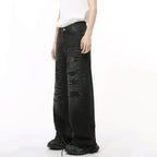 IEFB High Street Men's Denim Pants Hole Worn-out Streetwear Trousers Straight Wide Leg Casual Male Jeans New Autumn 2024 9C8513 - Matrix Studios