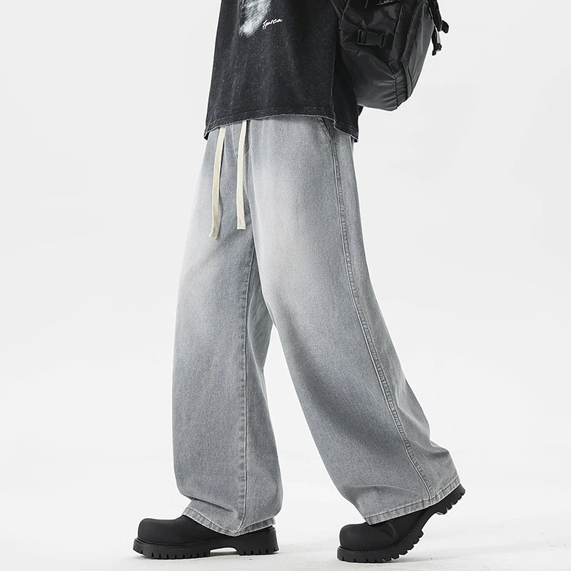 Men's Jeans American Loose Wide-leg Loose Straight Casual Trousers Street Hip-hop Baggy Jeans Black Grey  Blue Streetwear Men - Matrix Studios
