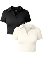 Women's T Shirt Sexy Short Sleeved Polo Shirt Casual Sports Tennis Shirt Tight Fit Fitness Yoga Top Ladies Top - Matrix-studios.com