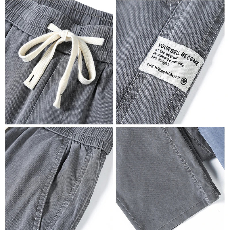 Men's Summer Soft Lyocell Fabric Jeans Thin Loose Straight Denim Pants Drawstring Elastic Waist Casual Trousers Plus Size M-5XL - Matrix Studios