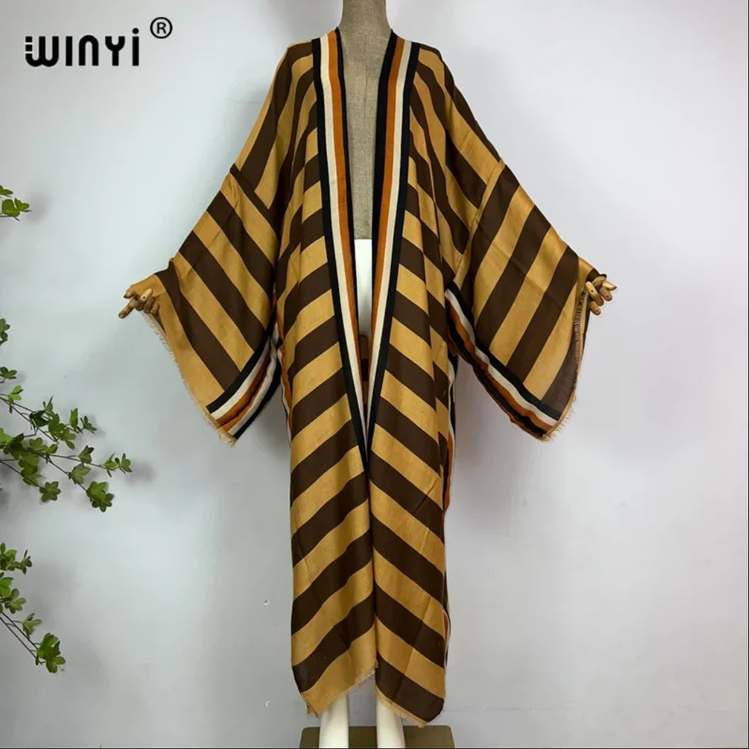 WINYI Fashion Kimono Print Coat Long Sleeve Cardigan Abaya Muslim Woman Cover Up Boho Dress Kaftan Abaya Dubai Luxury Caftan - Matrix-studios.com