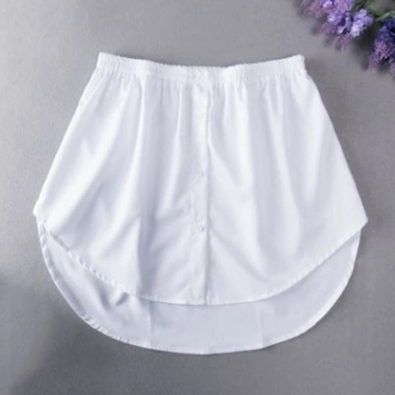 Women Girls Shirt Blouse Extender Adjustable Layering Faux Top Lower Sweep Mini Skirt False Hemline Splitting Underskirt - Matrix-studios.com