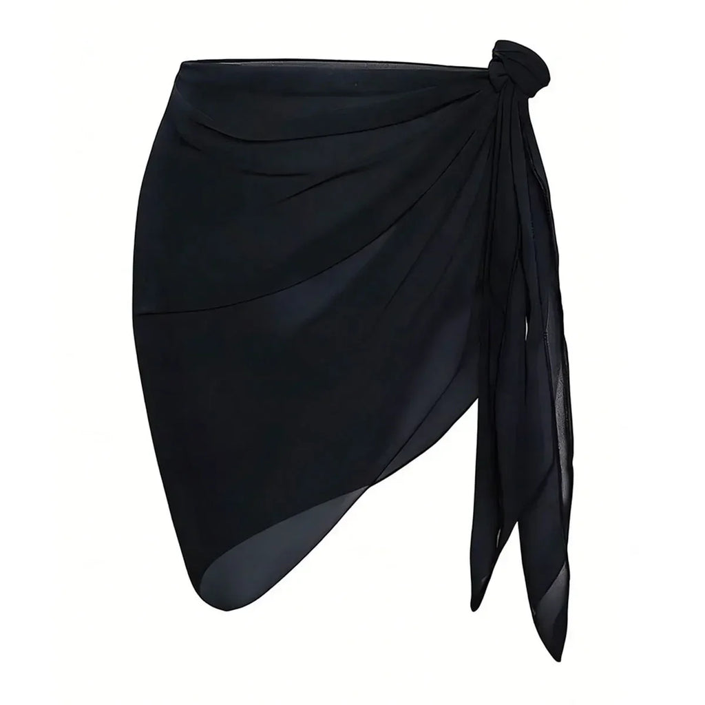 Summer Vacation Bikini Beach Skirt Women Beach Swimming Chiffon Skirt Lightweight Scarf Beach Swimsuit Hoodie Strap Design Sexy - Matrix Studios