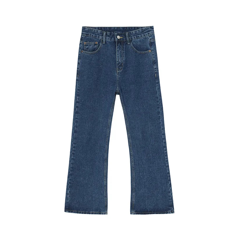 Male Japan Korea Style Vintage Denim Trousers Pant Men High Street Hip Hop Casual Hole Small Flare Jeans Pant - Matrix Studios