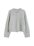 SuyaDream, Women Cardigans, 78%Alpaca, O Neck, Single breasted Solid Sweaters, 2025 Fall Winter Warm Jackets, White, Grey, Pink - Matrix Studios