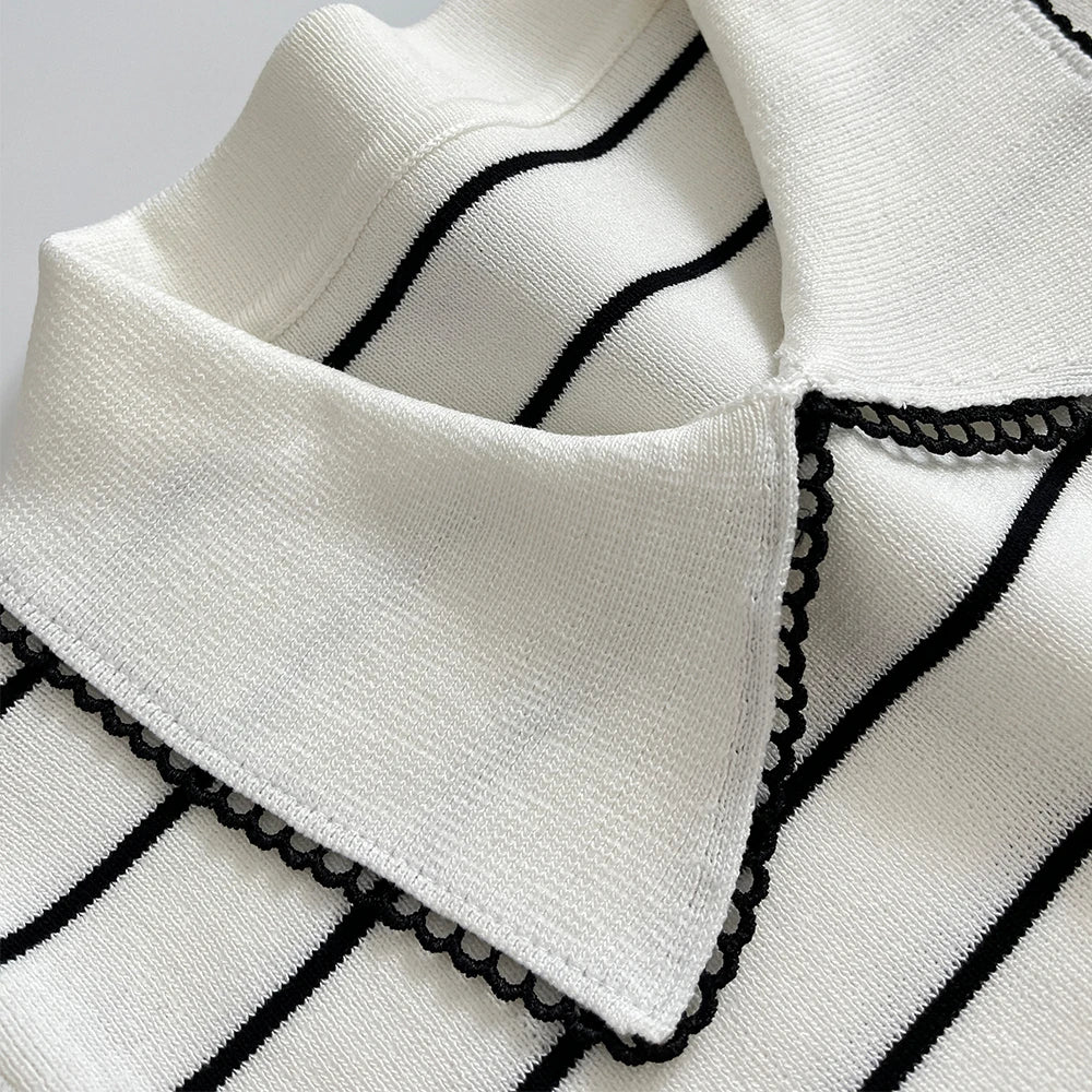 Vintage Women's for Polo T-Shirts Ladies Top Striped Short Sleeves Knitted Golf Wear New Long Jerseys Tops 2142040 - Matrix-studios.com