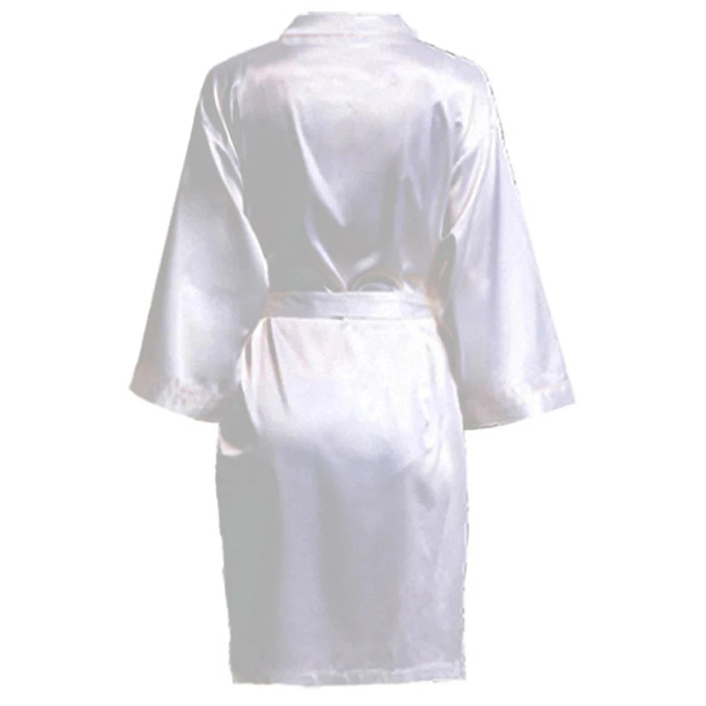 Wedding Party Team Bride Robe Without Letters Kimono Satin Pajamas Bridesmaid Plain Bathrobe SP088 - Matrix-studios.com