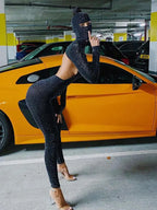 Women's Black Long Sleeve Backless Bodycon Jumpsuit Streetwear Romper Playsuit Solid Color Autumn Winter Fashion 2025 - Matrix Studios