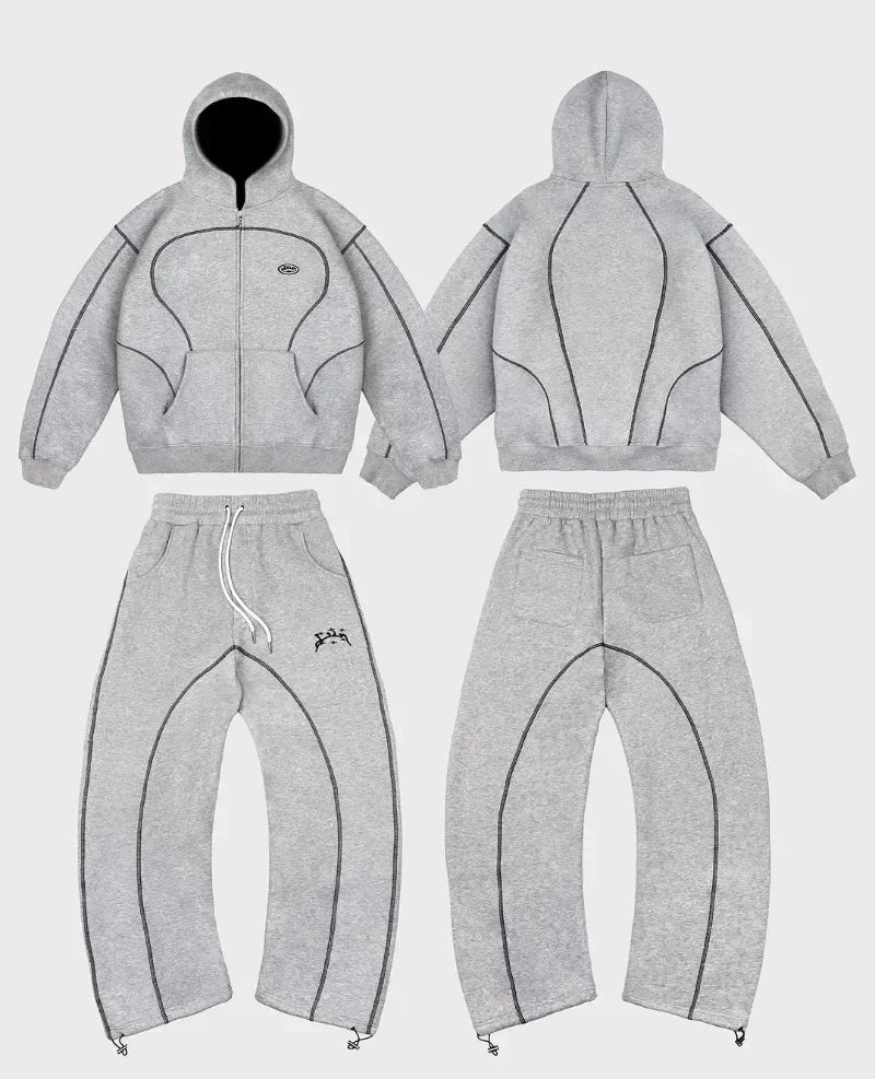 Street Retro Men's Casual Sportswear with Trendy Silhouettes Unique Hip-Hop Style Patterned Oversized Sweatshirts Casual Hoodies