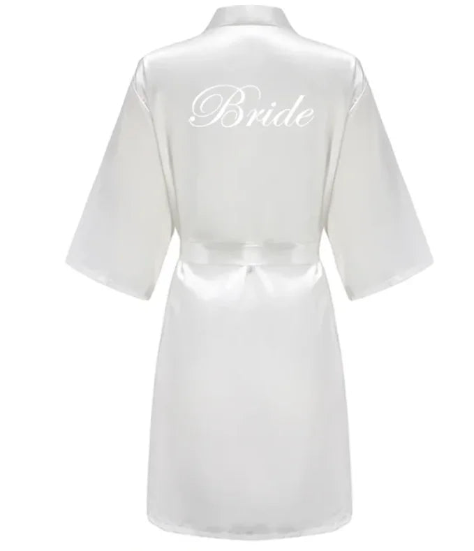 Satin Silk Robes Plus Size Wedding BathRobe Bride Bridesmaid Dress Gown Women Clothing Sleepwear Maid of Honor Rose Gold - Matrix-studios.com