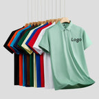 Custom Logo Lapel POLO Shirt Couple Summer Short Sleeve Moisture Transfer T Shirts Men Women Summer Simple Casual Tops - Matrix-studios.com