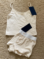 Strawberry Vest Shorts 2 Pieces Set Woman Eyelet Bow Slim Tank Top with Elastic Waist Patchwork Straight Short Pant Sweet Sets - Matrix-studios.com