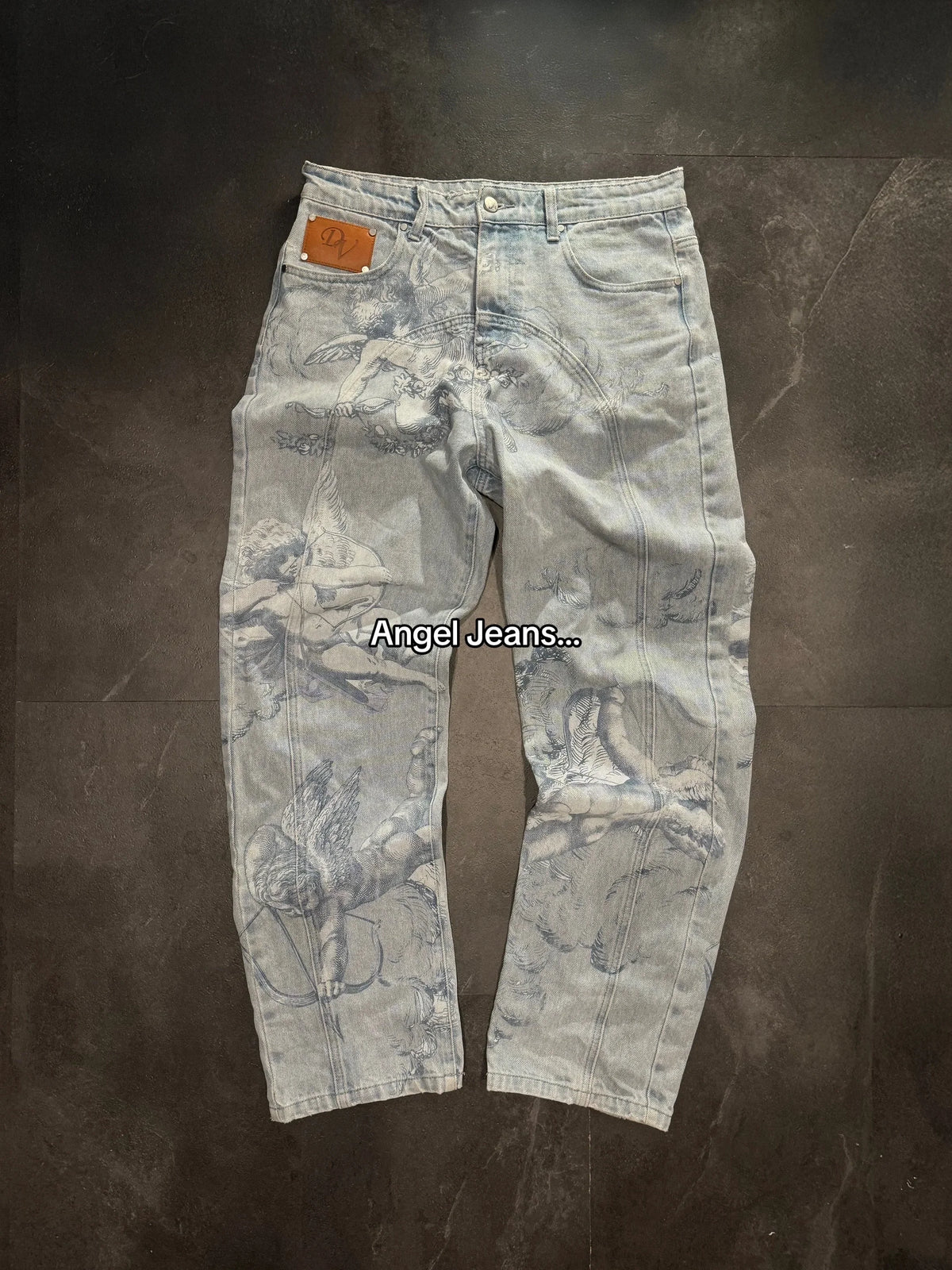 Vintage 2000s Statue of Liberty Jeans High Waisted Baggy Straight Denim Pant Streetwear Jean Hot Stamp Diamond Studded Y2k Pants - Matrix-studios.com